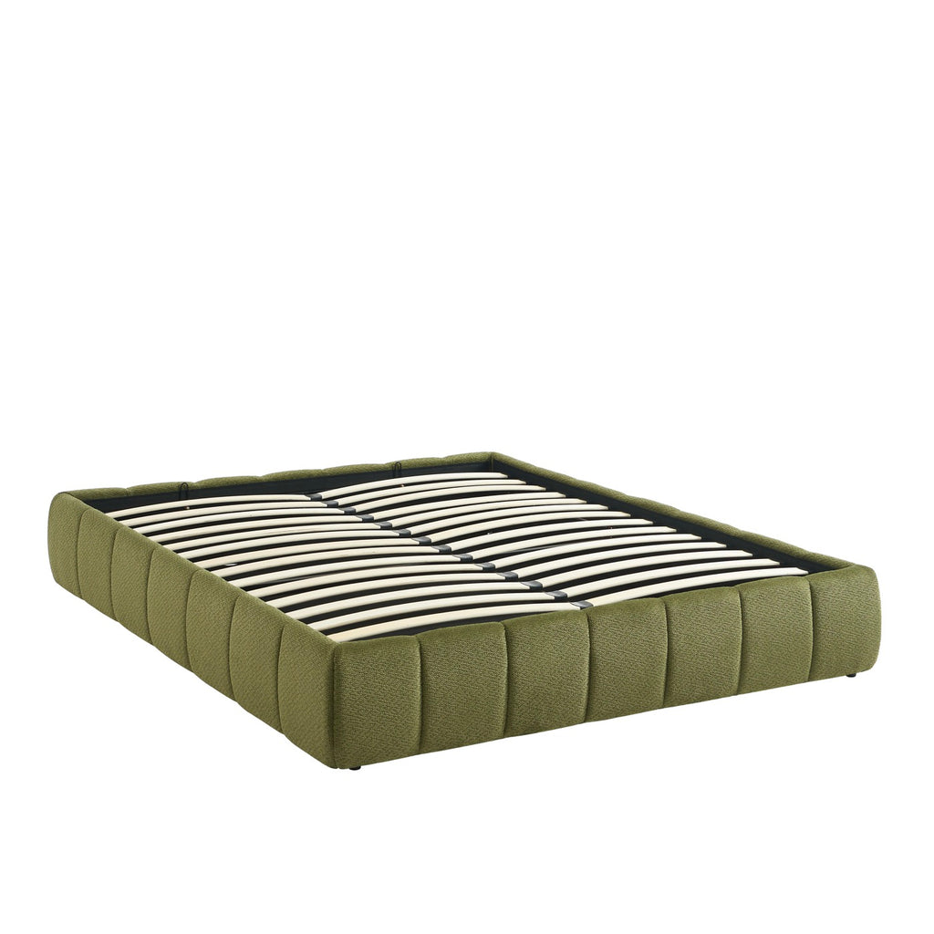 Lavinia - Letto contenitore - Tessuto ciniglia verde