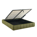 Lavinia - Letto contenitore - Tessuto ciniglia verde