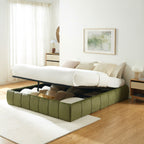 Lavinia - Letto contenitore - Tessuto ciniglia verde