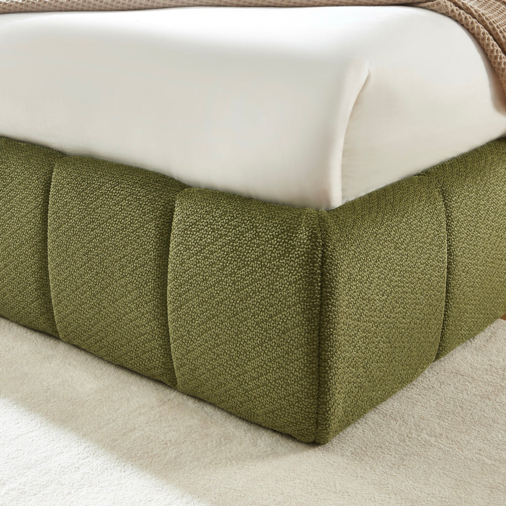 Lavinia - Letto contenitore - Tessuto ciniglia verde