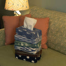 Tissue Box - Veil Of Tenderness - Ikat Azure Haze