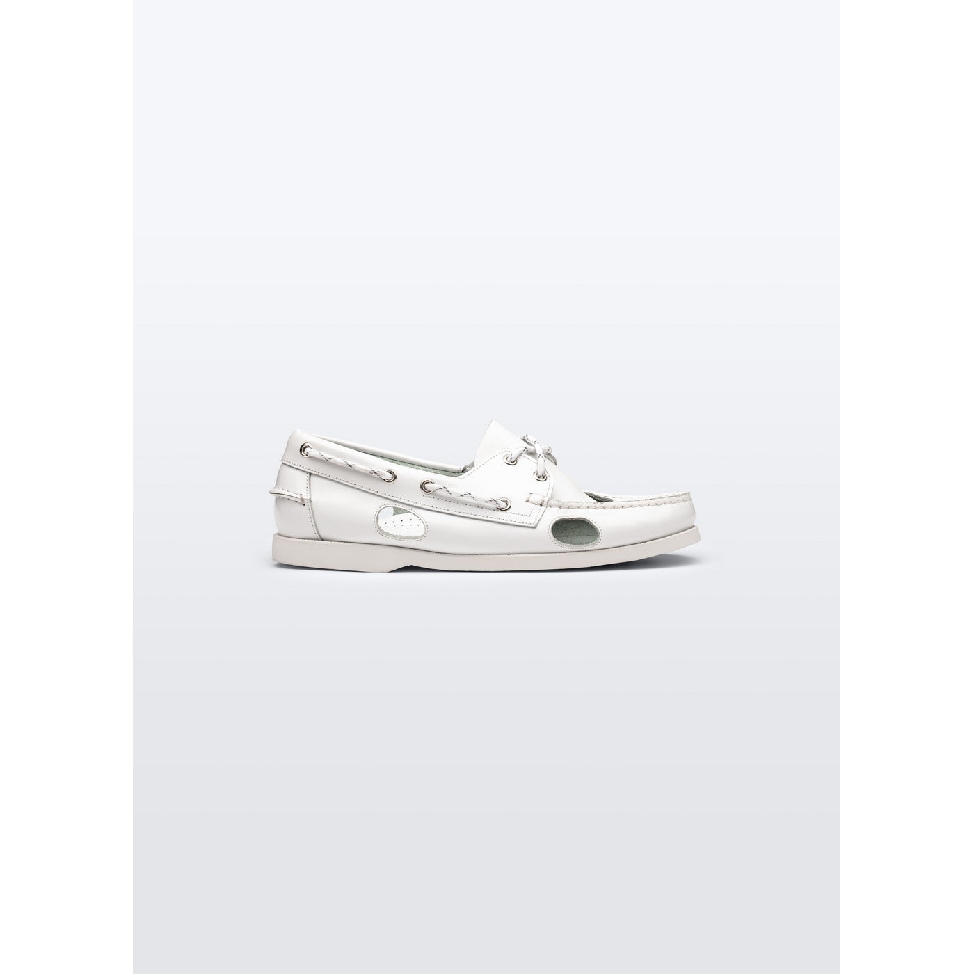 Mocasines Náuticos Blancos Con Agujeros - Blanco