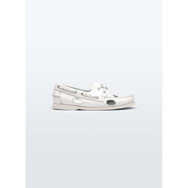 Mocassins Bateau Blancs À Trous - Blanc