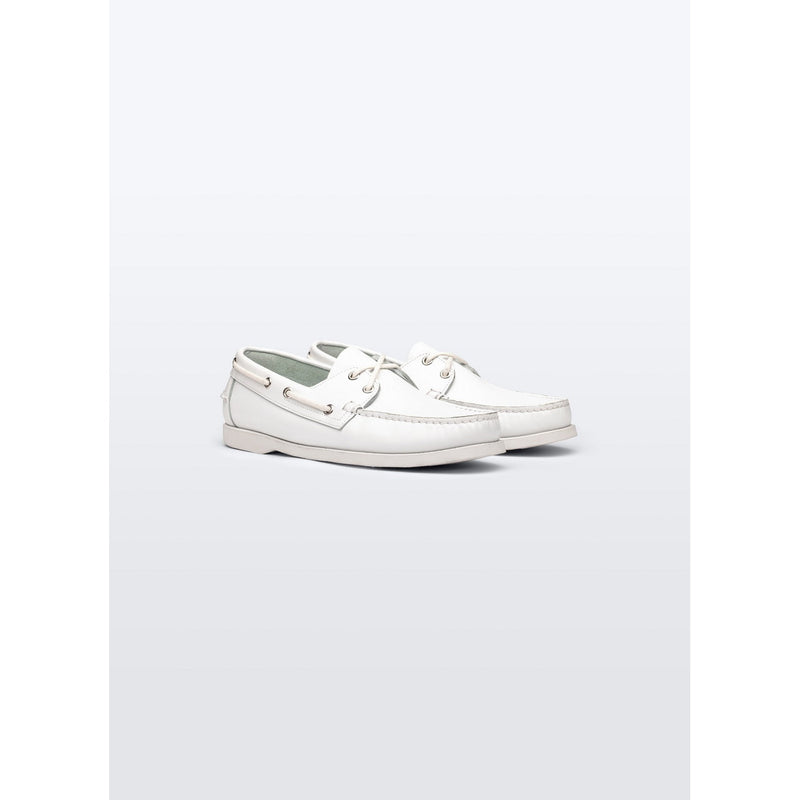 Mocasines Náuticos De Piel Napa - Blanco
