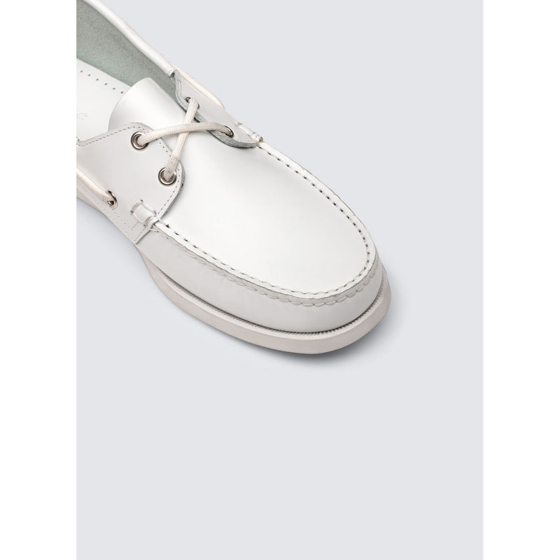 Mocasines Náuticos De Piel Napa - Blanco