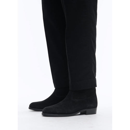 Bottes Style Camarguaises En Croûte De Cuir - Noir