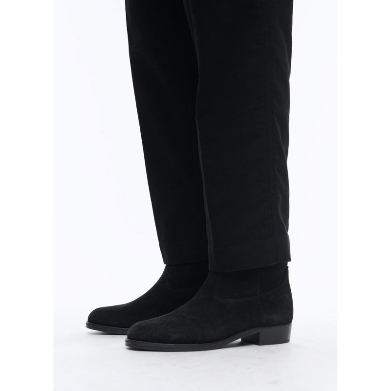 Bottes Style Camarguaises En Croûte De Cuir - Noir