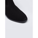 Bottes Style Camarguaises En Croûte De Cuir - Noir