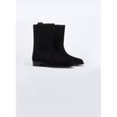 Bottes Style Camarguaises En Croûte De Cuir - Noir