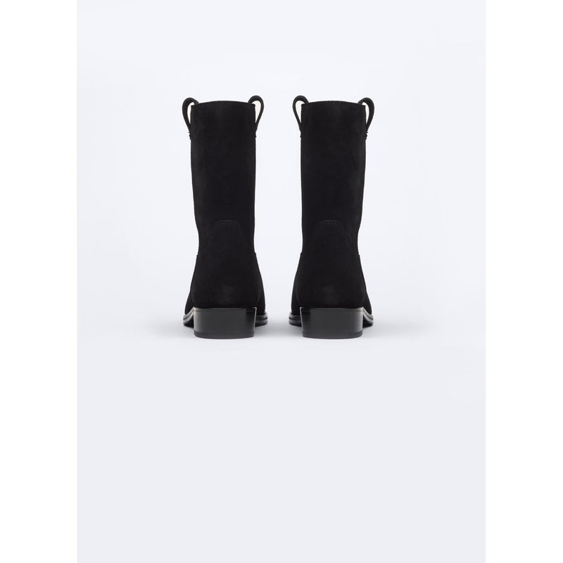 Bottes Style Camarguaises En Croûte De Cuir - Noir