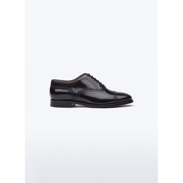 Spazzolato leren veterschoenen - Zwart