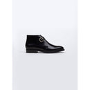 Botines de piel con hebilla - Negro