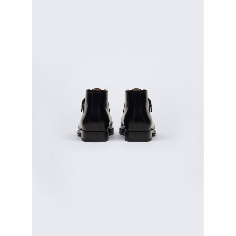 Bottines À Boucle En Cuir - Noir