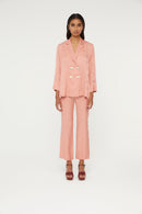 Pantalon Sixties Crop Jacquard Café Rose