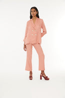 Pantalon Sixties Crop Jacquard Café Rose