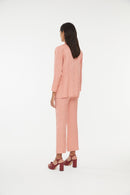 Pantalon Sixties Crop Jacquard Café Rose
