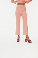 Pantalon Sixties Crop Jacquard Café Rose