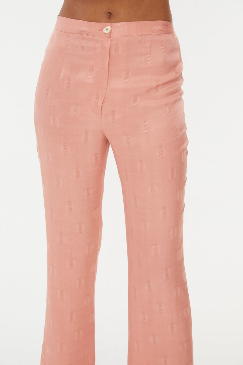 Pantalon Sixties Crop Jacquard Café Rose