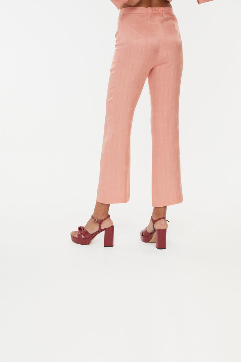 Pantalon Sixties Crop Jacquard Café Rose