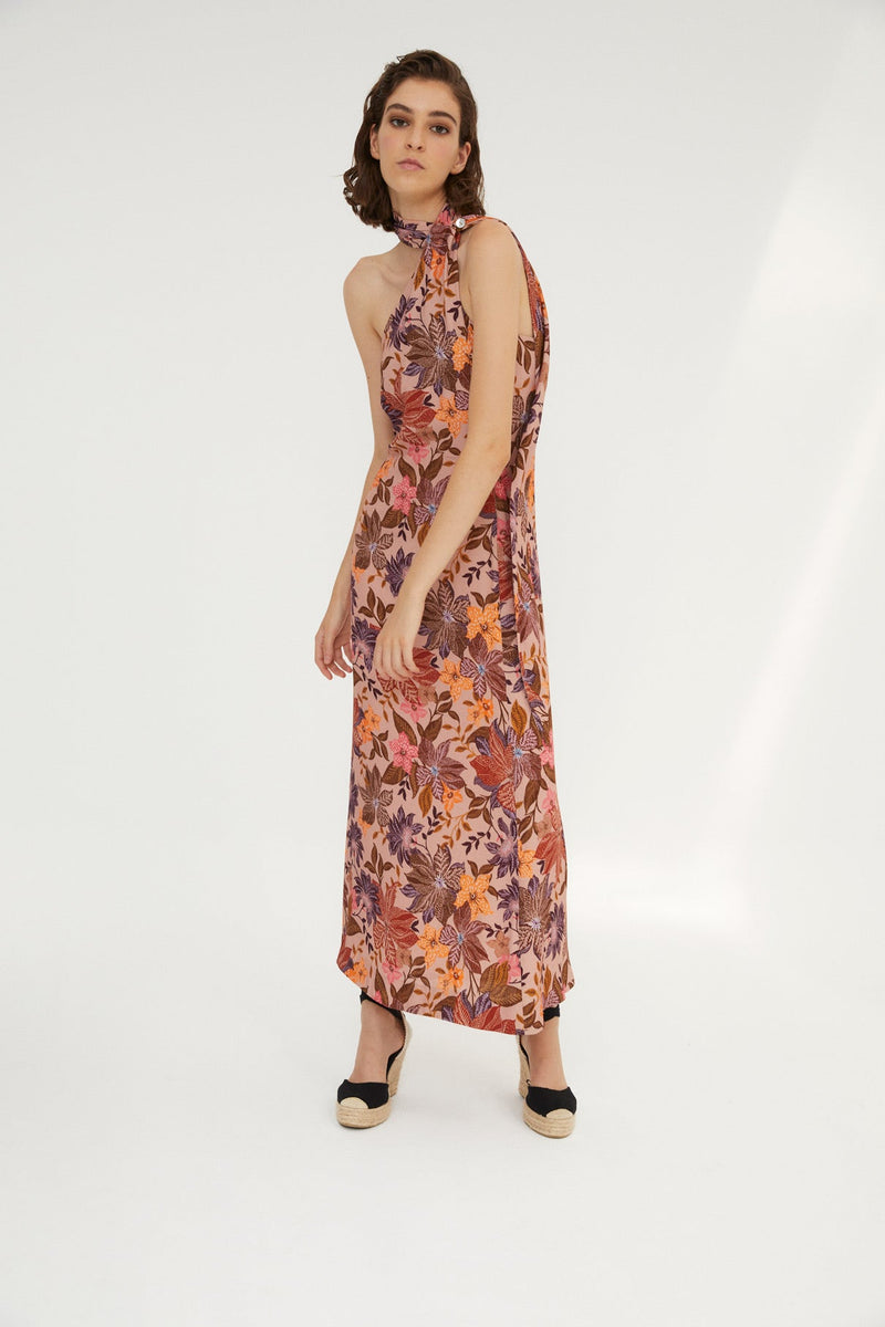 Robe Dos Nu Fleuri Nude