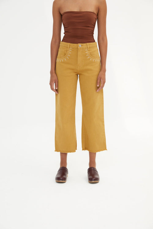 Jean Coachella Sergé Ocre