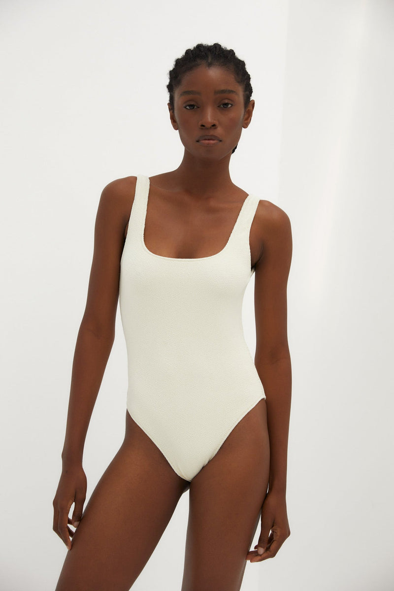 Maillot De Bain Froissé Blanc