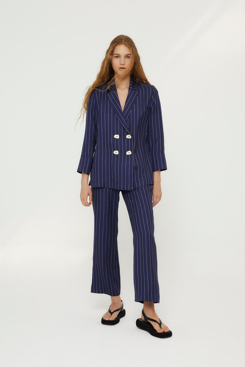 Pantalon Eighties Crop Diplomatique Bleu