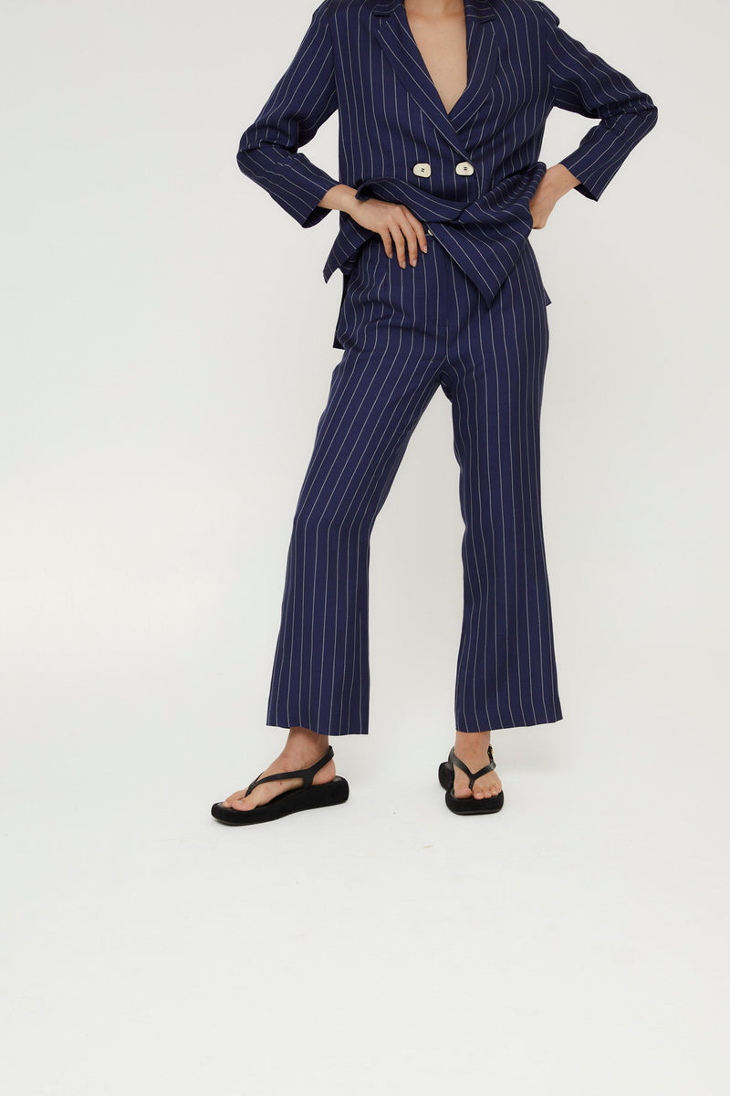 Pantalon Eighties Crop Diplomatique Bleu