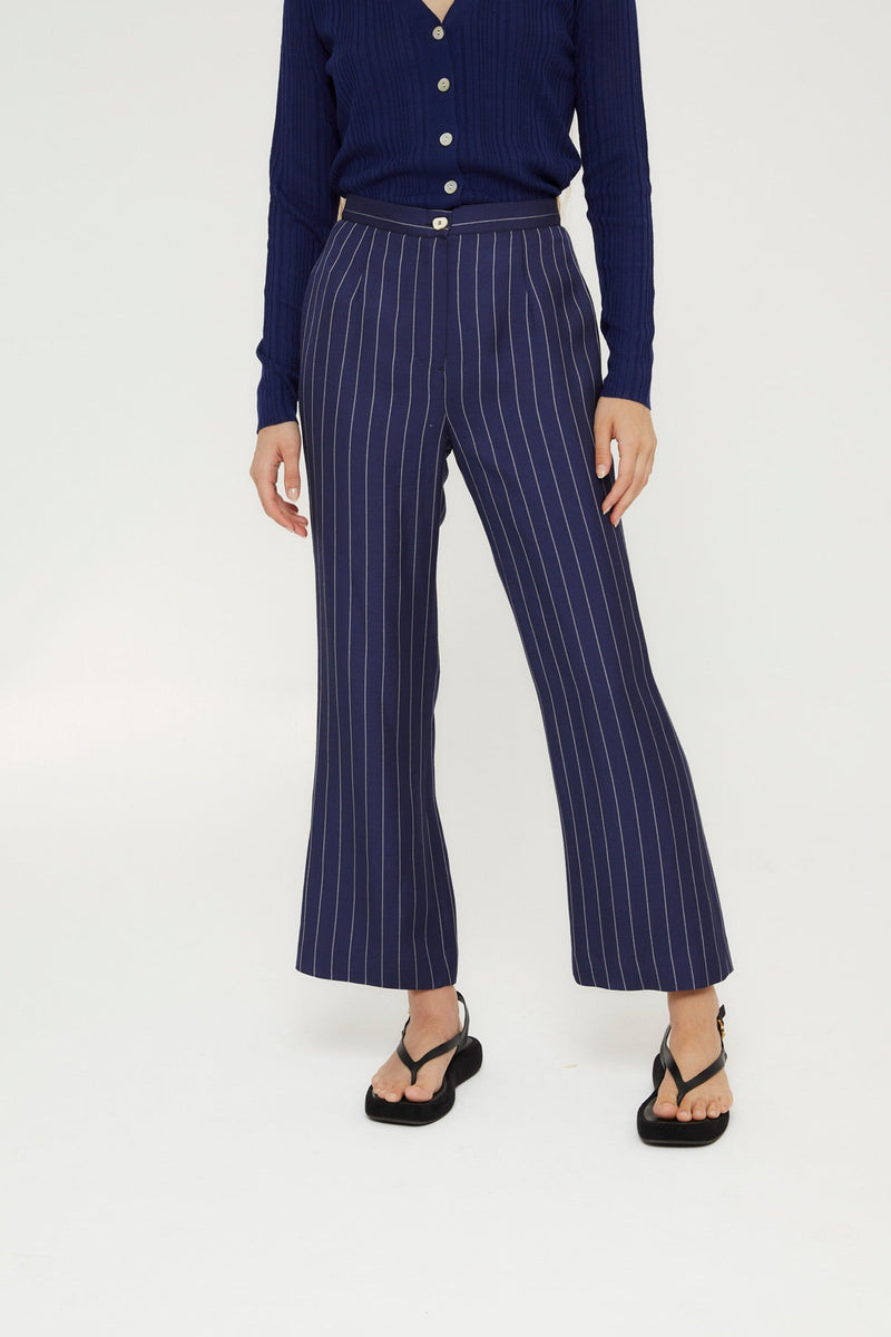 Pantalon Eighties Crop Diplomatique Bleu