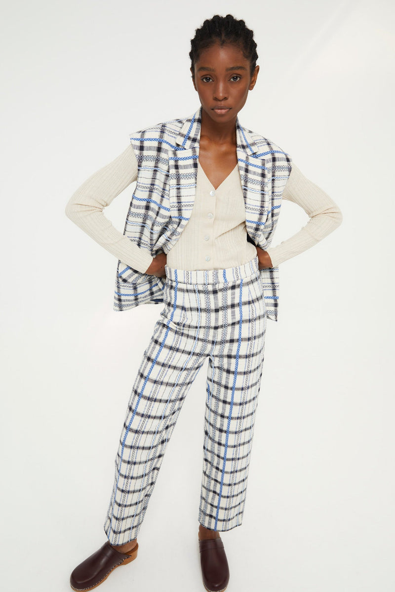 Pantalon Bruno Carreaux Bleu