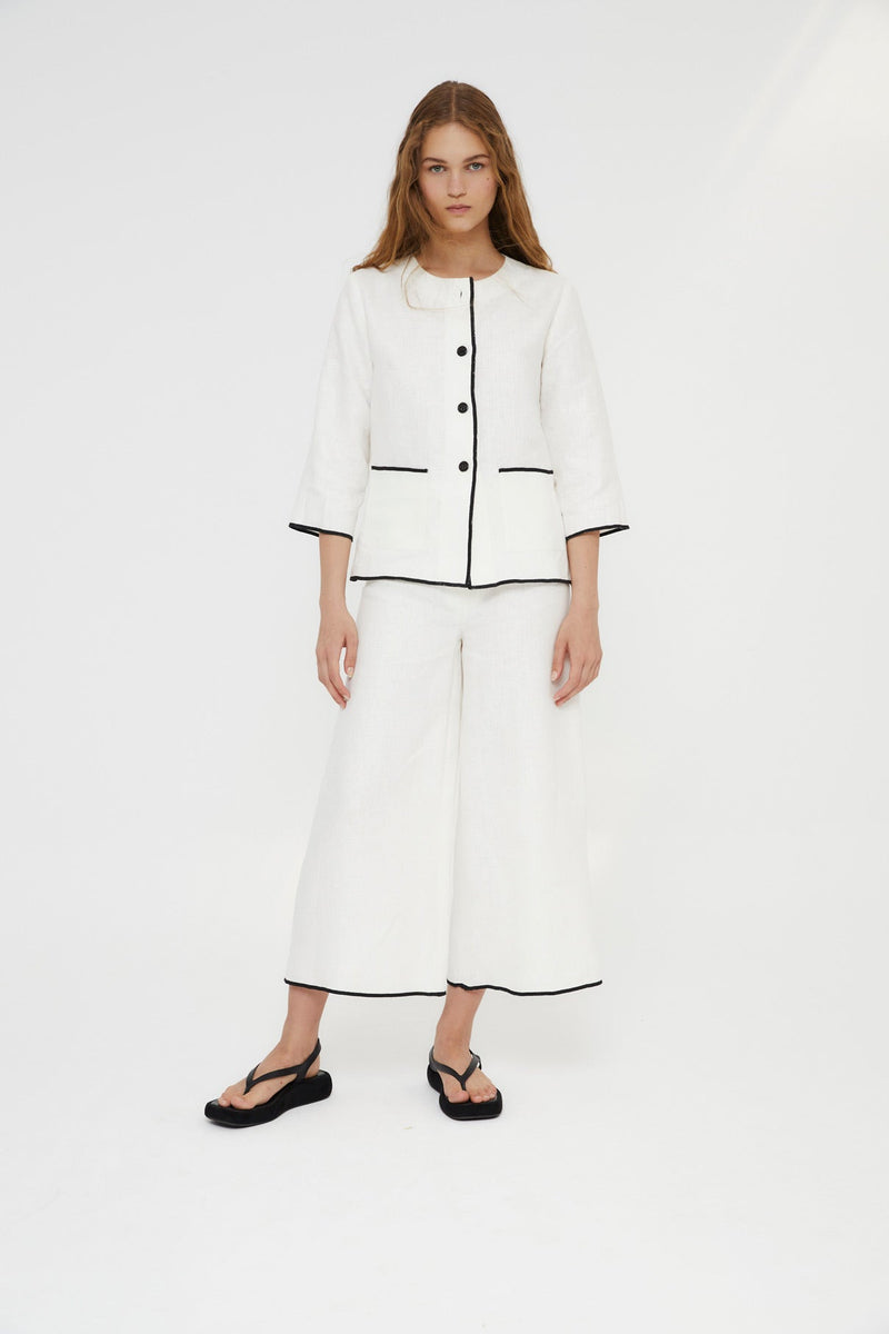 Pantalon Feston Fil Blanc