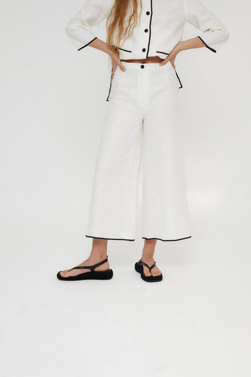 Pantalon Feston Fil Blanc