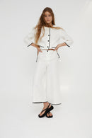Pantalon Feston Fil Blanc