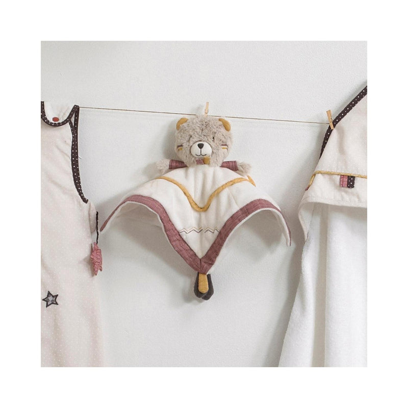 Doudou Mouchoir Ours En Velours Beige
