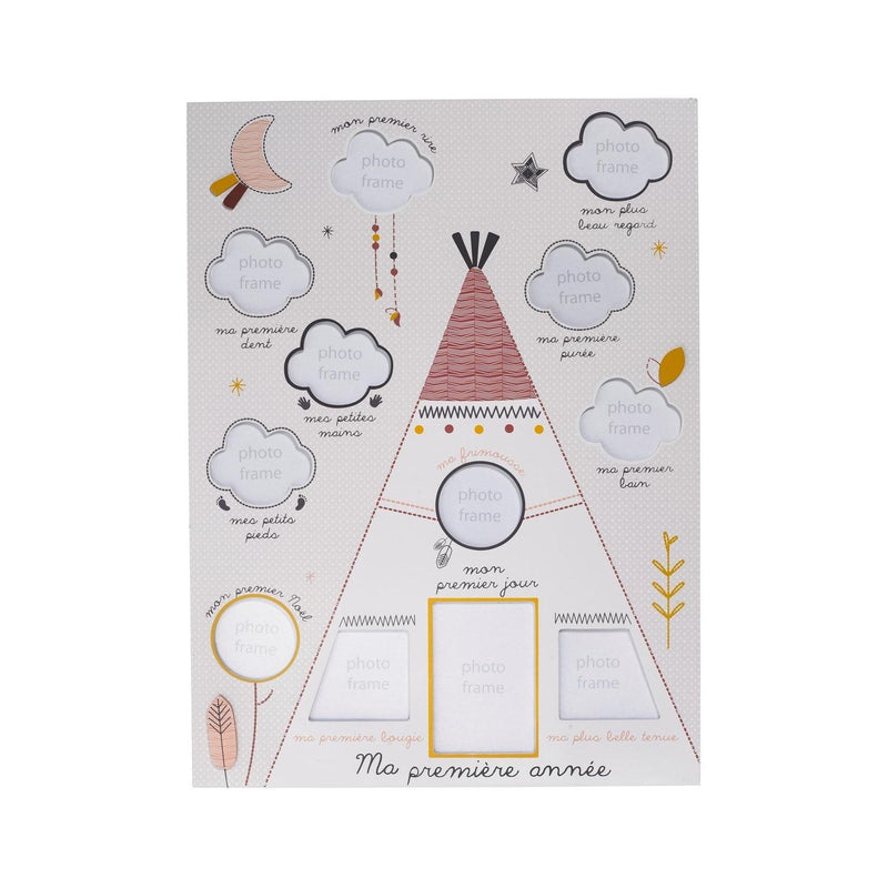 Pèle-Mêle 12 Photos En Bois Beige Tipi