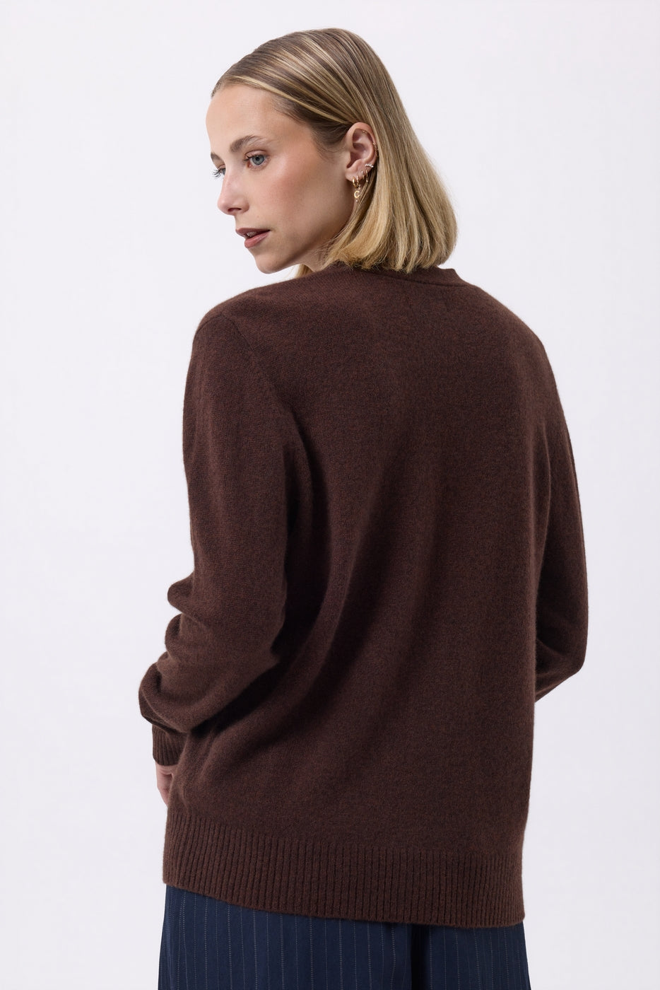 Boyfriend Cardigan Col V Lea - Marron - Femme