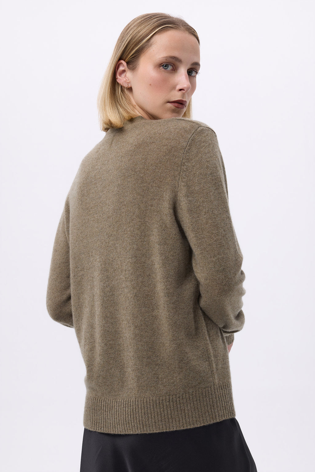 Boyfriend Cardigan Col V Lea - Vert Khaki - Femme
