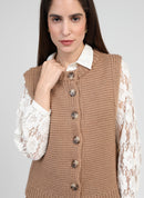 Cardigan Sans Manche Lejicky Sable