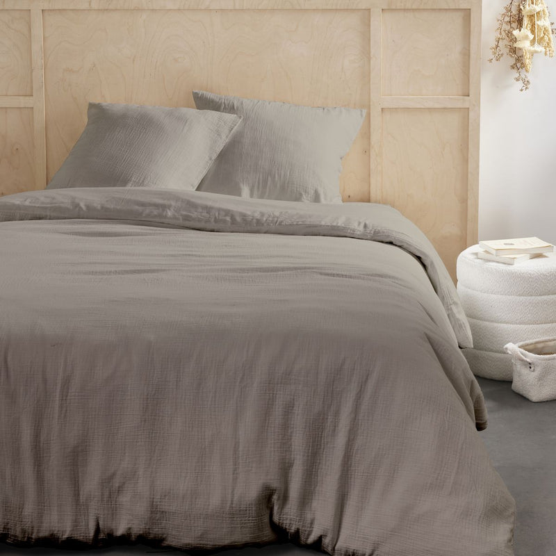 Comforter Set (Cover + Pillowcases) - 100% Cotton Gauze - Dune