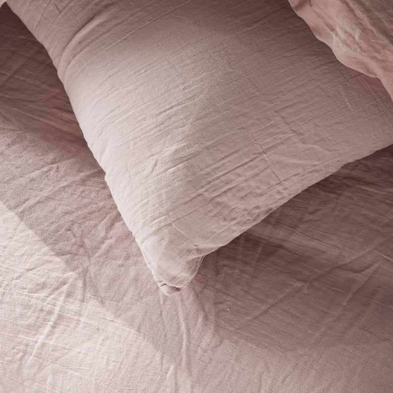Comforter Set (Cover + Pillowcases) - 100% Cotton Gauze - Rose Des Sables