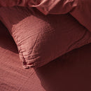 Comforter Set (Cover + Pillowcases) - 100% Cotton Gauze - Brick