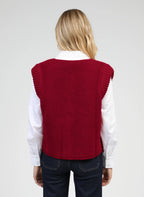 Cardigan Sans Manche Legringoly Cerise