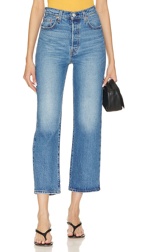 Ribcage Straight Ankle - Jean Droit - Blue