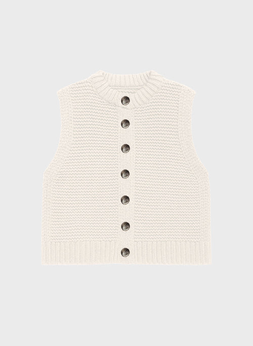 Cardigan Sans Manche Lejicky Écru