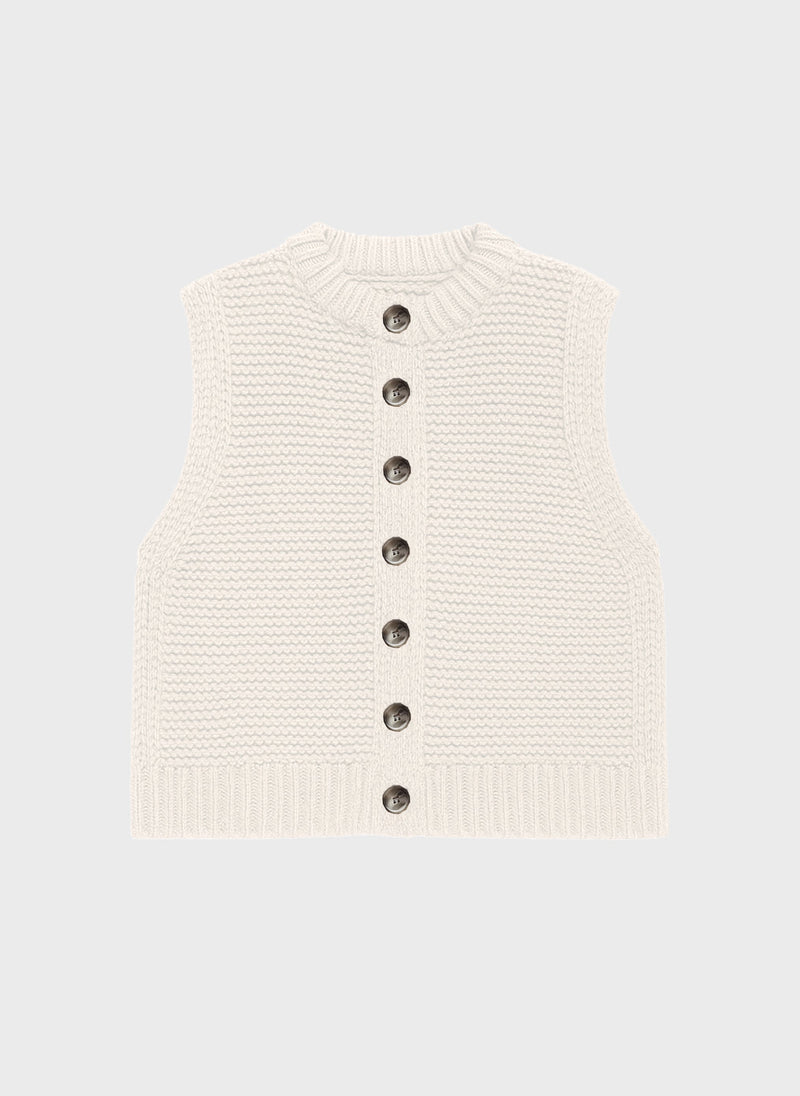 Cardigan Sans Manche Lejicky Écru