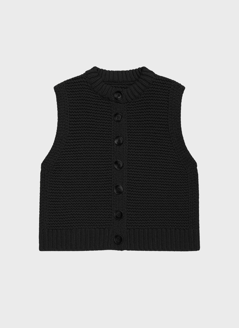 Cardigan Sans Manche Lejicky Noir