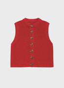 Cardigan Sans Manche Lejicky Rouge