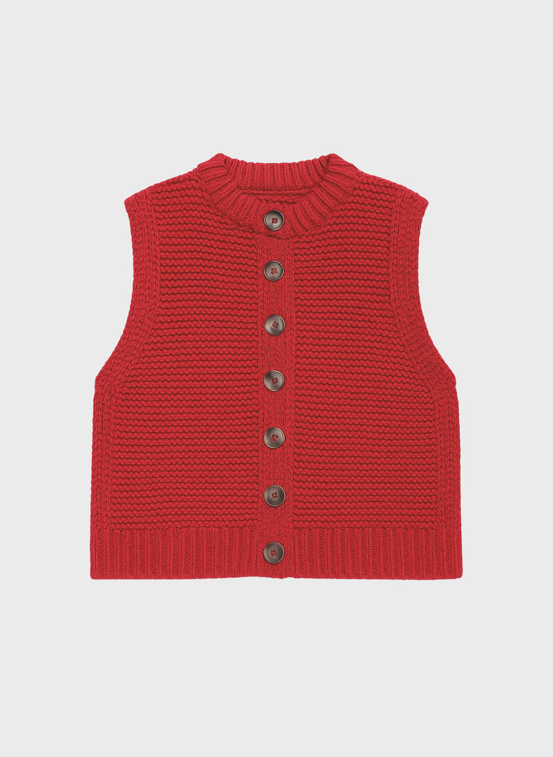 Cardigan Sans Manche Lejicky Rouge