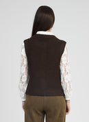 Cardigan Sans Manche Lejicky Chocolat
