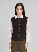 Cardigan Sans Manche Lejicky Chocolat